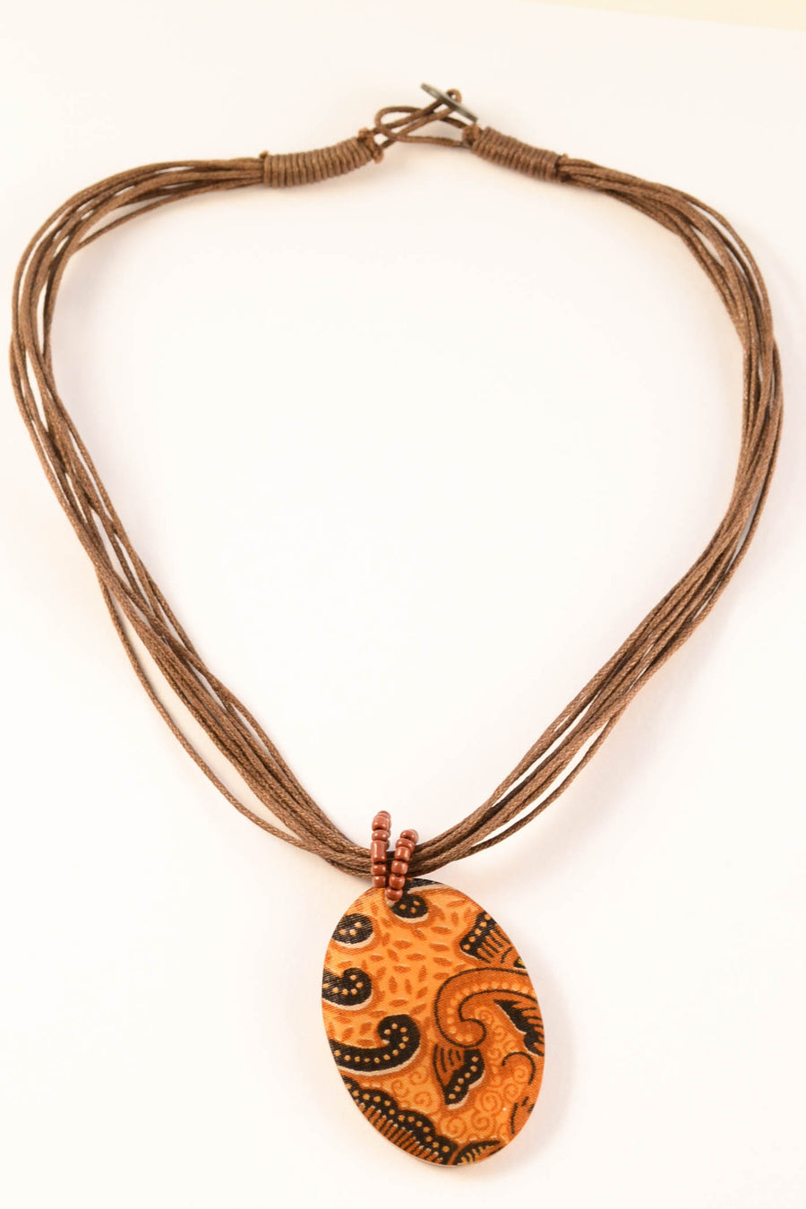 Batik Necklace - Large Oval