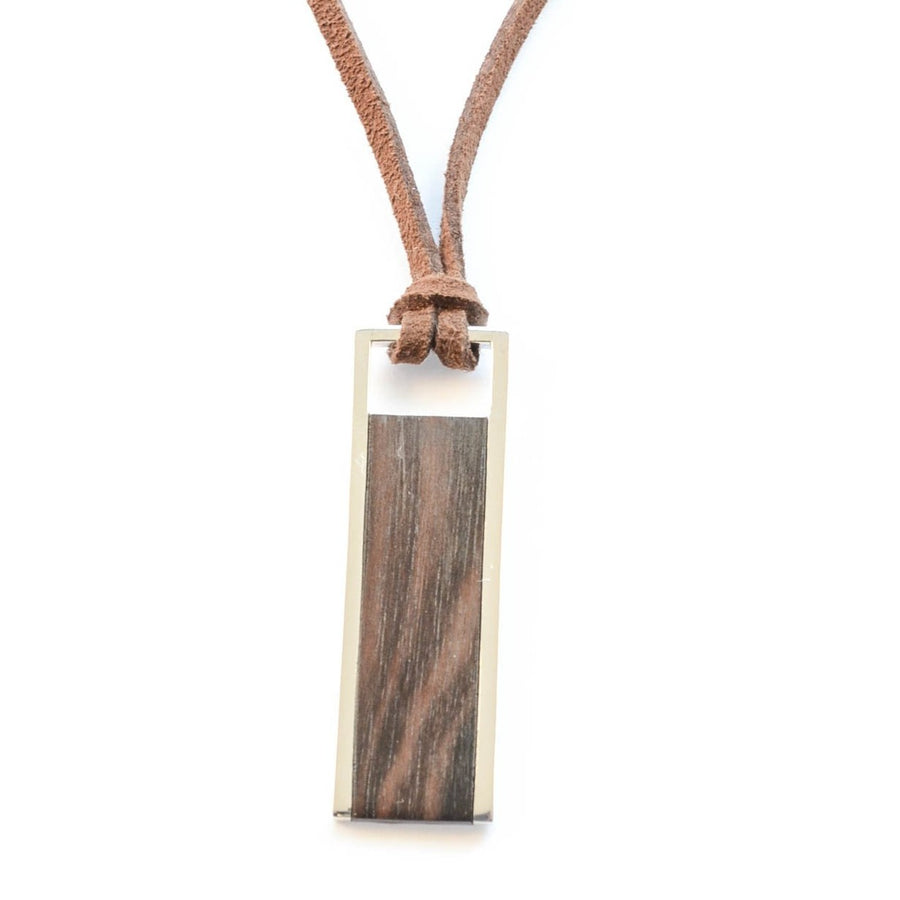 Sterling Silver with Wood Inlay